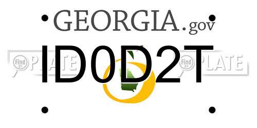 ID0D2T Georgia License Plate
