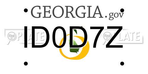 ID0D7Z Georgia License Plate
