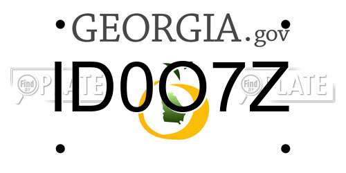 ID0O7Z Georgia License Plate