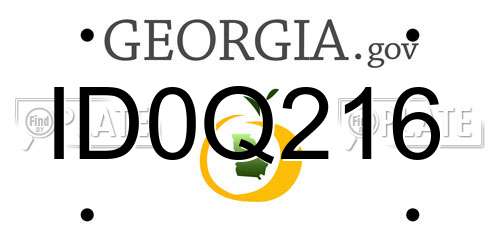 ID0Q216 Georgia License Plate