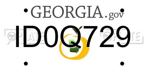 ID0Q729 Georgia License Plate
