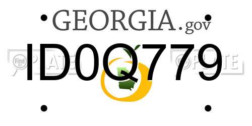 ID0Q779 Georgia License Plate