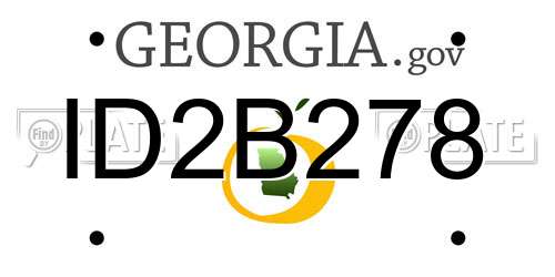 ID2B278 Georgia License Plate