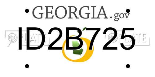 ID2B725 Georgia License Plate