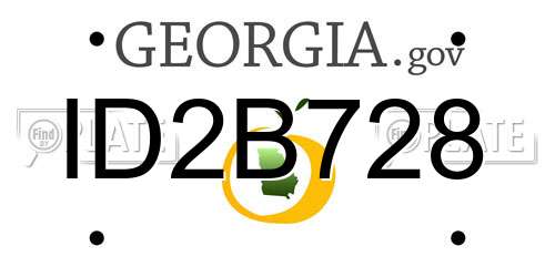 ID2B728 Georgia License Plate