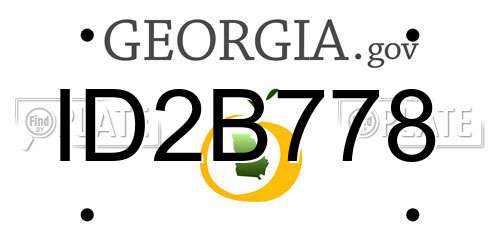 ID2B778 Georgia License Plate