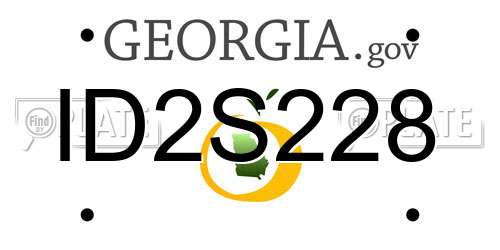 ID2S228 Georgia License Plate
