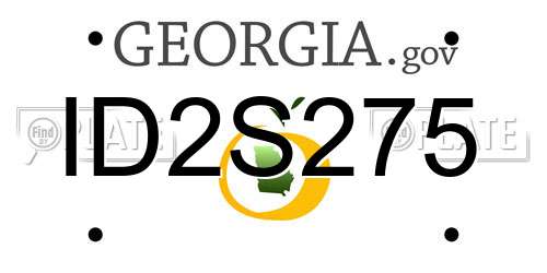 ID2S275 Georgia License Plate