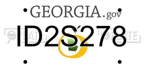 ID2S278 Georgia License Plate