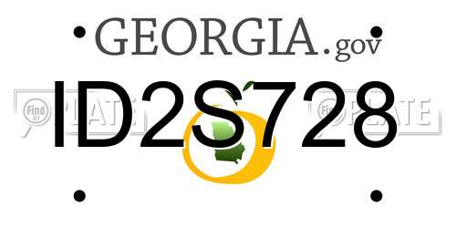 ID2S728 Georgia License Plate