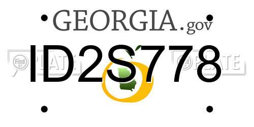 ID2S778 Georgia License Plate