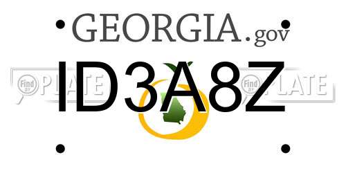 ID3A8Z Georgia License Plate