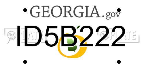 ID5B222 Georgia License Plate