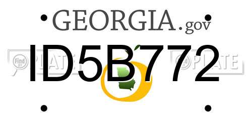 ID5B772 Georgia License Plate