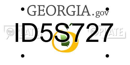 ID5S727 Georgia License Plate
