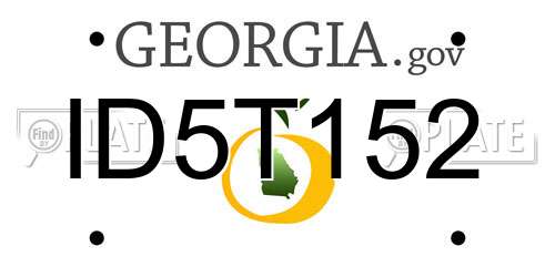 ID5T152 Georgia License Plate