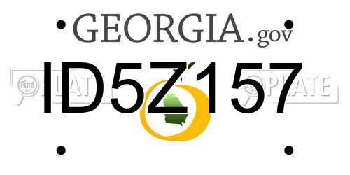 ID5Z157 Georgia License Plate