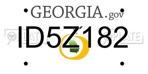ID5Z182 Georgia License Plate