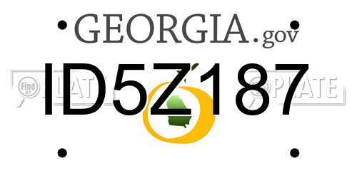 ID5Z187 Georgia License Plate