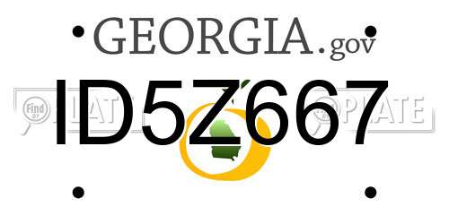 ID5Z667 Georgia License Plate