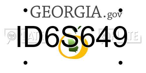 ID6S649 Georgia License Plate