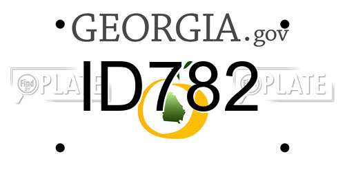 ID782 Georgia License Plate