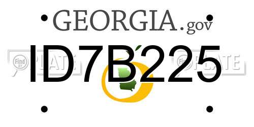 ID7B225 Georgia License Plate