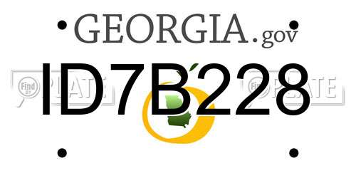 ID7B228 Georgia License Plate