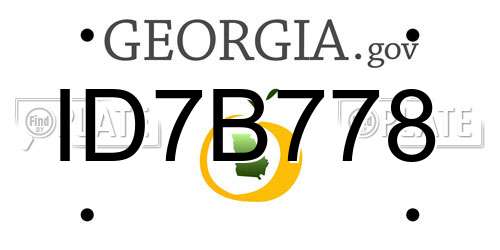 ID7B778 Georgia License Plate