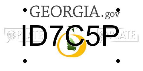 ID7C5P Georgia License Plate