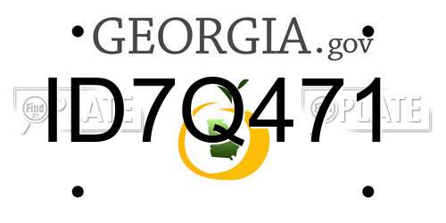 ID7Q471 Georgia License Plate