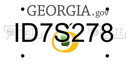 ID7S278 Georgia License Plate
