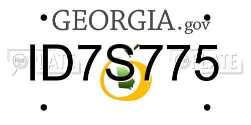 ID7S775 Georgia License Plate