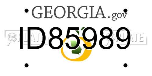 ID85989 Georgia License Plate