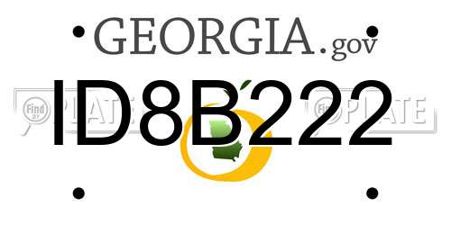ID8B222 Georgia License Plate