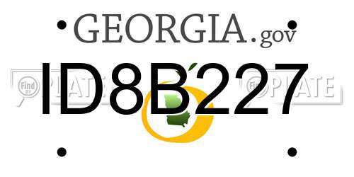 ID8B227 Georgia License Plate