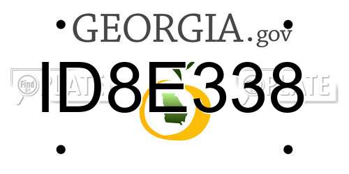 ID8E338 Georgia License Plate