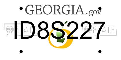 ID8S227 Georgia License Plate