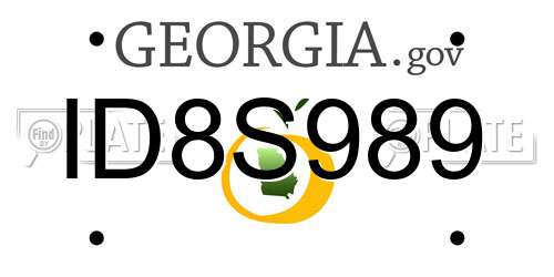 ID8S989 Georgia License Plate