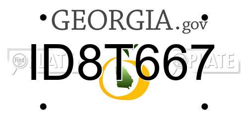 ID8T667 Georgia License Plate
