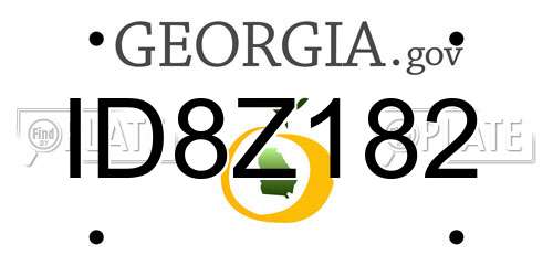 ID8Z182 Georgia License Plate