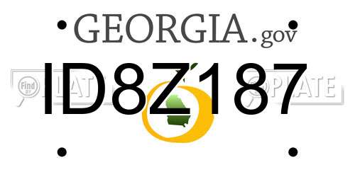 ID8Z187 Georgia License Plate