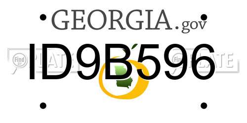 ID9B596 Georgia License Plate
