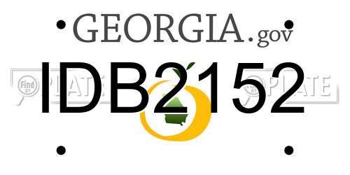IDB2152 Georgia License Plate