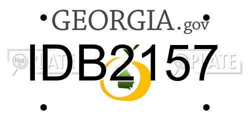 IDB2157 Georgia License Plate