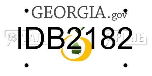IDB2182 Georgia License Plate