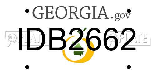 IDB2662 Georgia License Plate