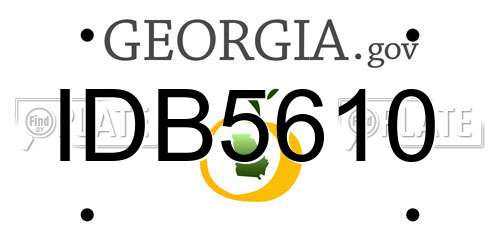 IDB5610 Georgia License Plate