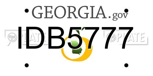 IDB5777 Georgia License Plate