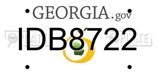 IDB8722 Georgia License Plate